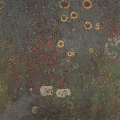 Gustav Klimt Farm Garden with Sunflowers (mk20) oil painting picture